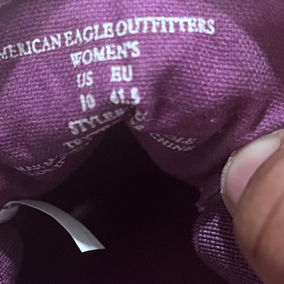 American Eagle Outfitter Lace Up Sneakers  Blue with White  Polka dots Size 10 - Picture 4 of 10